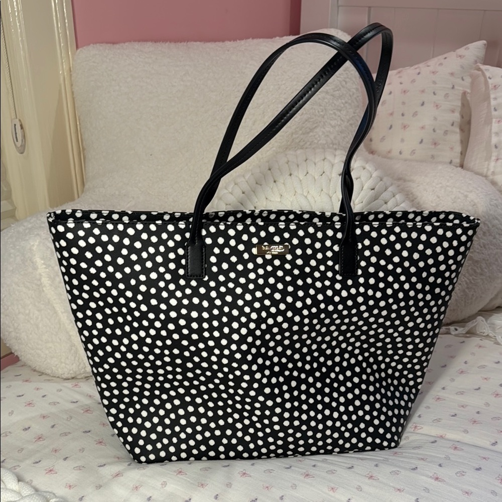 Kate Spade Black and White Polka Dot Tote